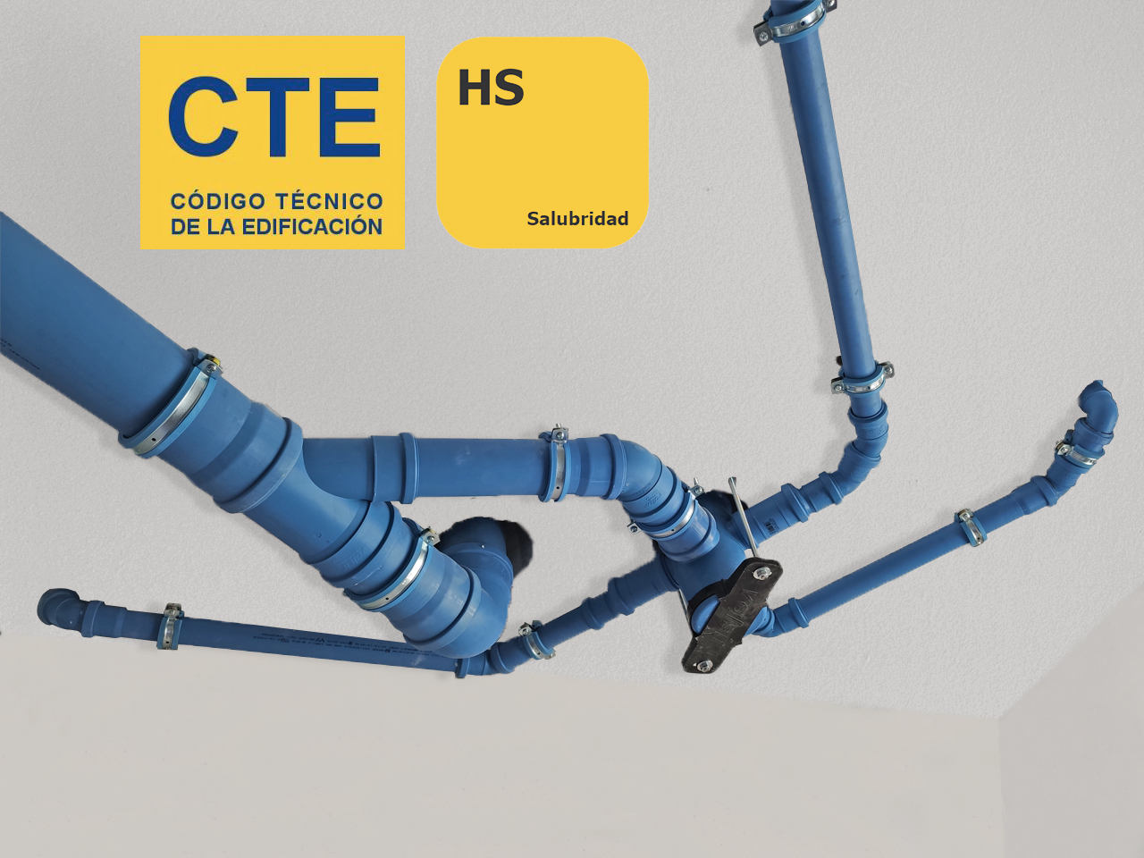 Instalación agua residuales con tuberia polipropileno TRIPLUS Instalacion-evacuacion-insonorizada-dimensionada-segun-cte-db-hs5